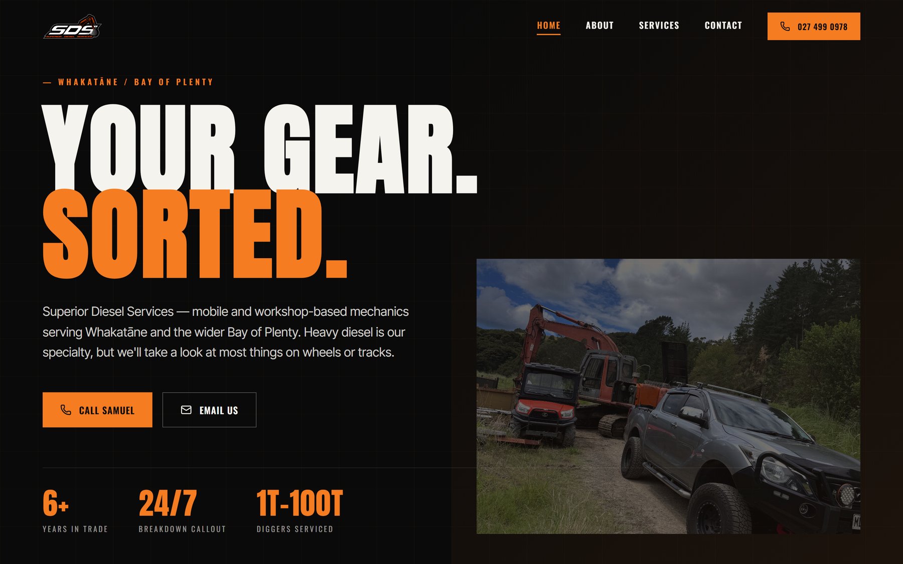 Superior Diesel Services homepage hero